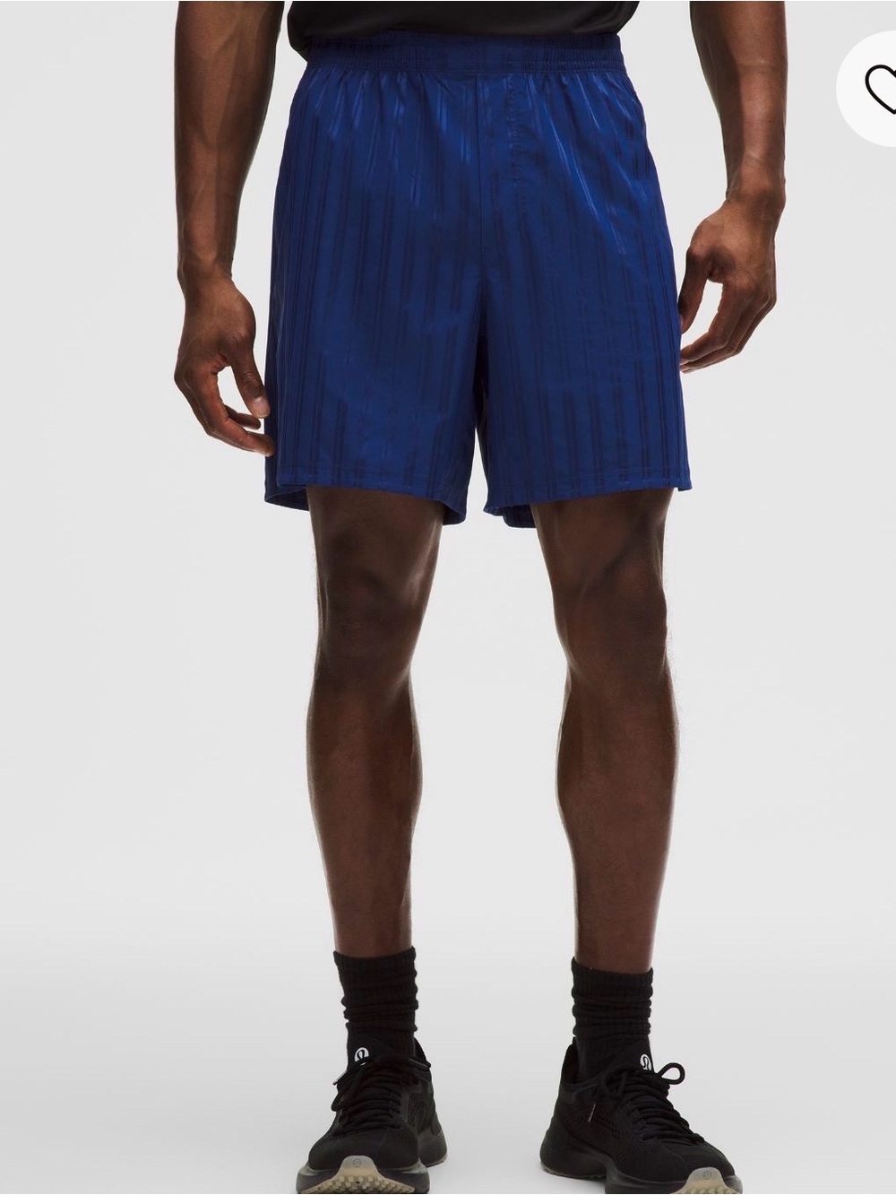 Lululemon Men’s Satin Striped Linerless Short 7” - Medium - clubhouse Blue